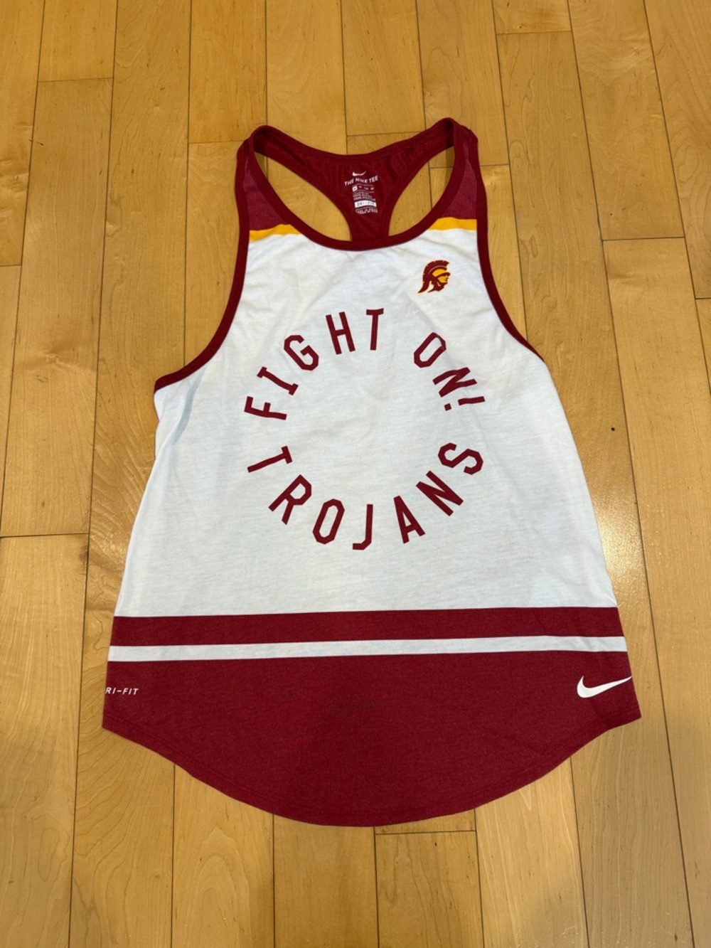 Woman’s Nike Cardinal & White USC Trojans Dri-FIT Racerback Tank